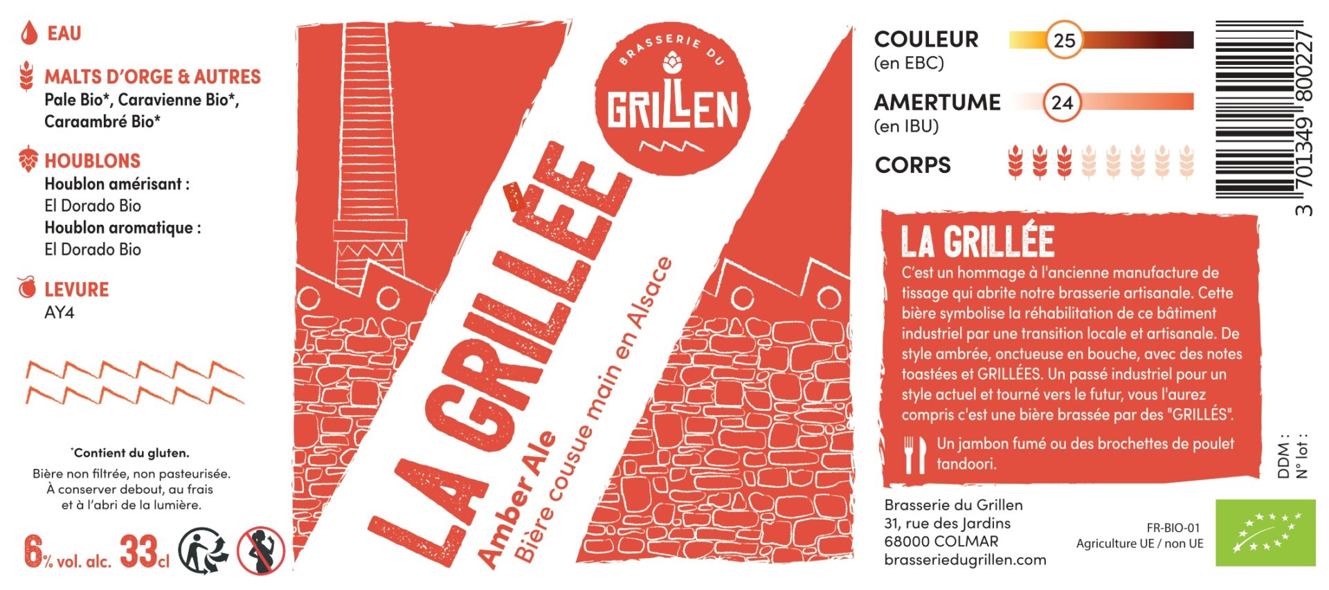etiquette bière grillée brasserie du grillen