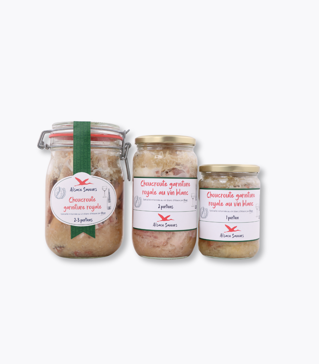 trio bocaux choucroute au vin blanc