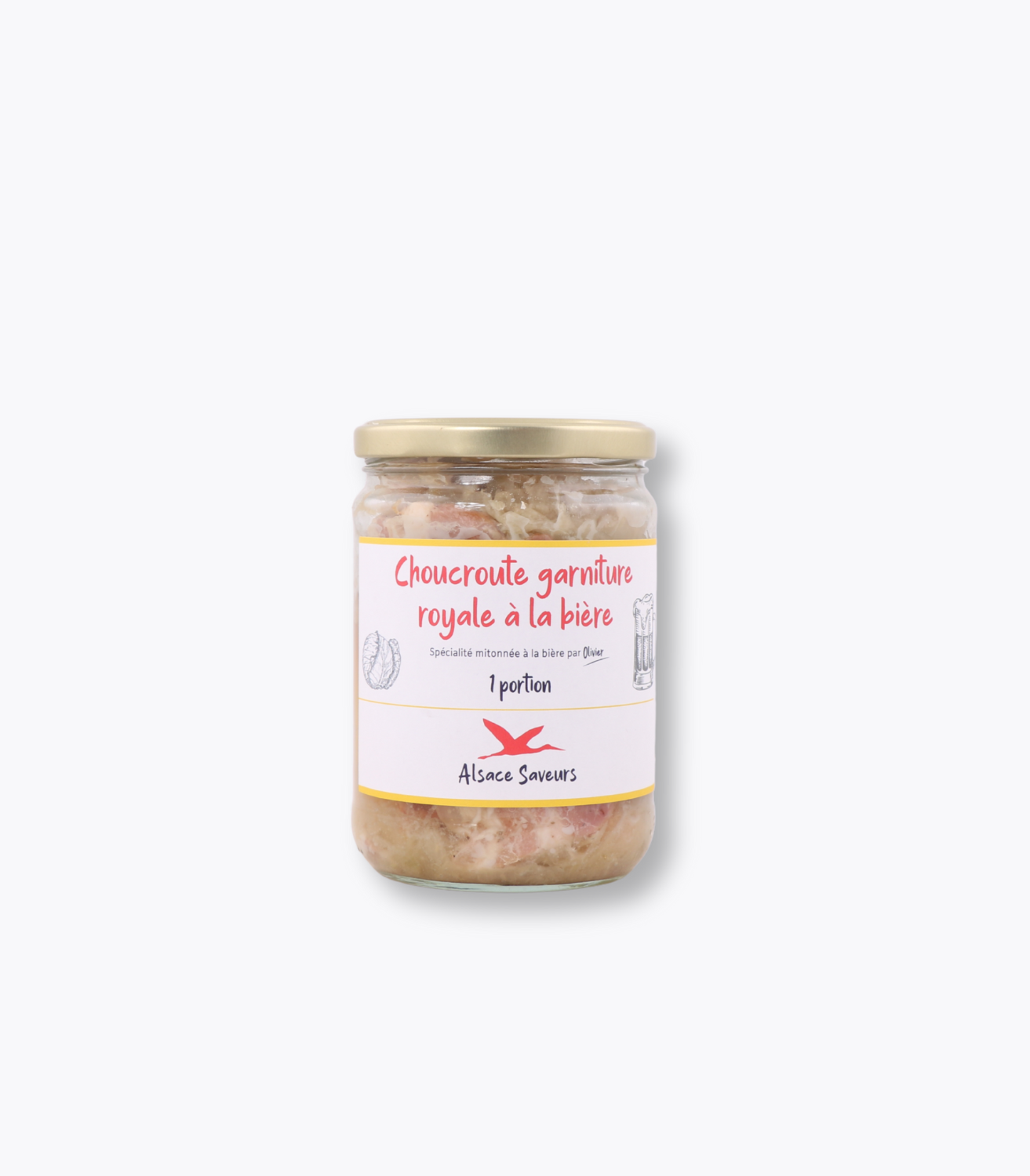 bocal choucroute à la bière d'alsace 500g