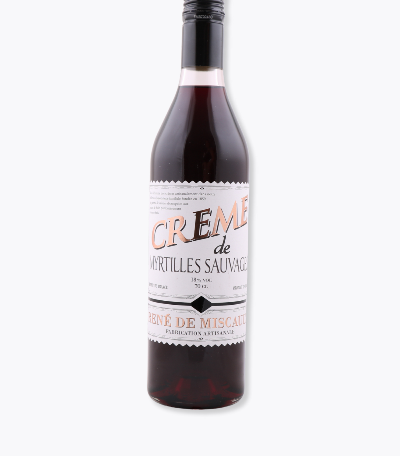 bouteille crème de myrtilles de miscault