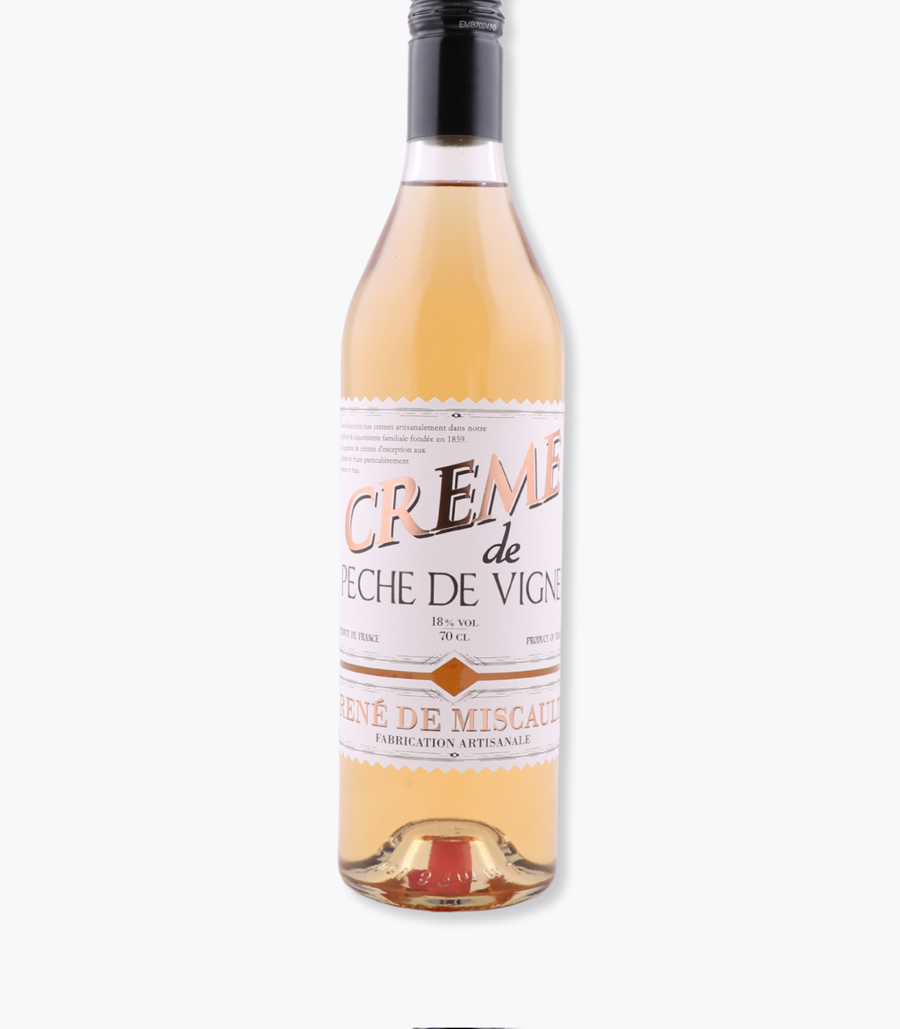 bouteille crème de pêches de vignes