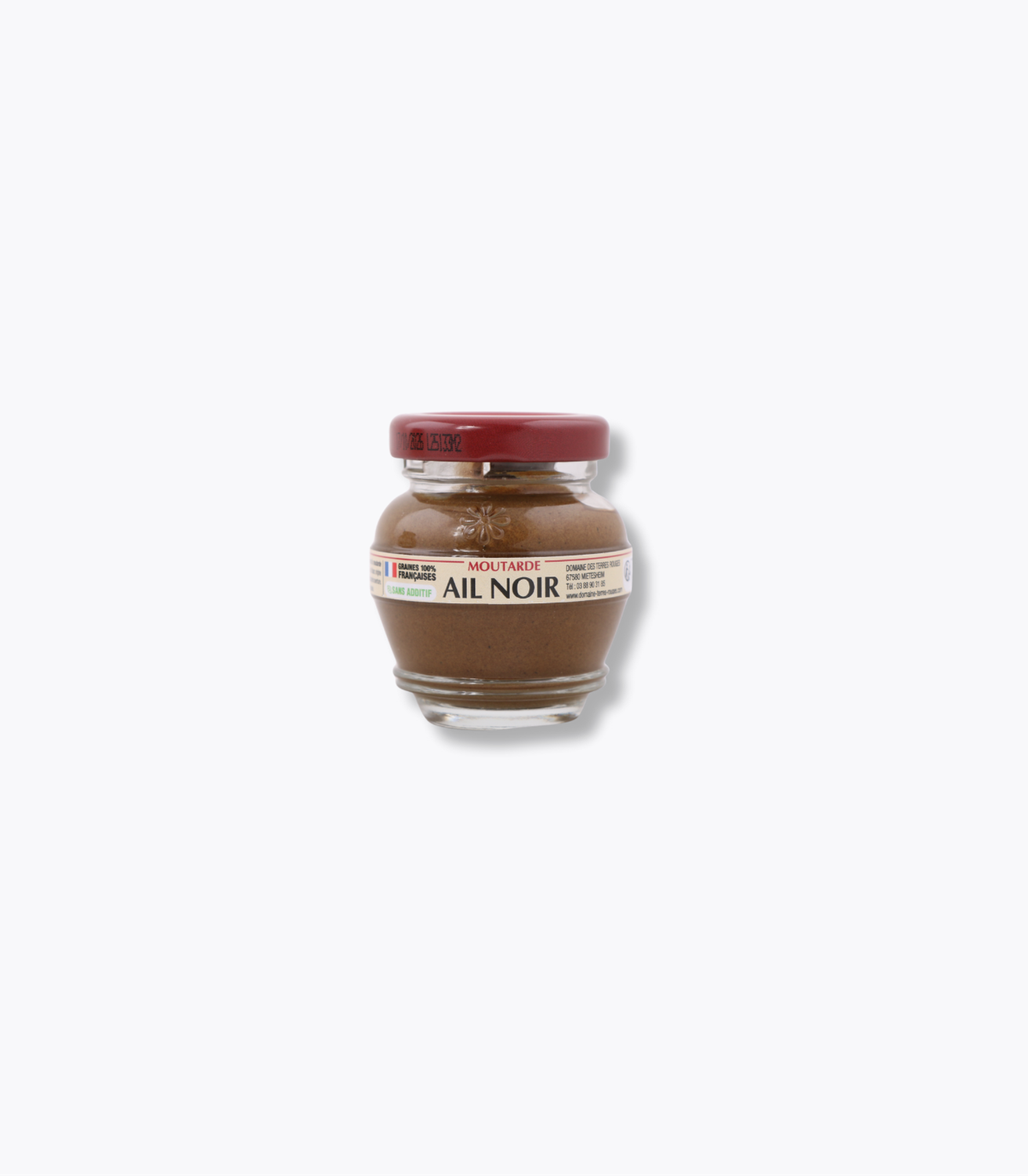 pot de moutarde à l'ail noir domaine des terres rouges 55g